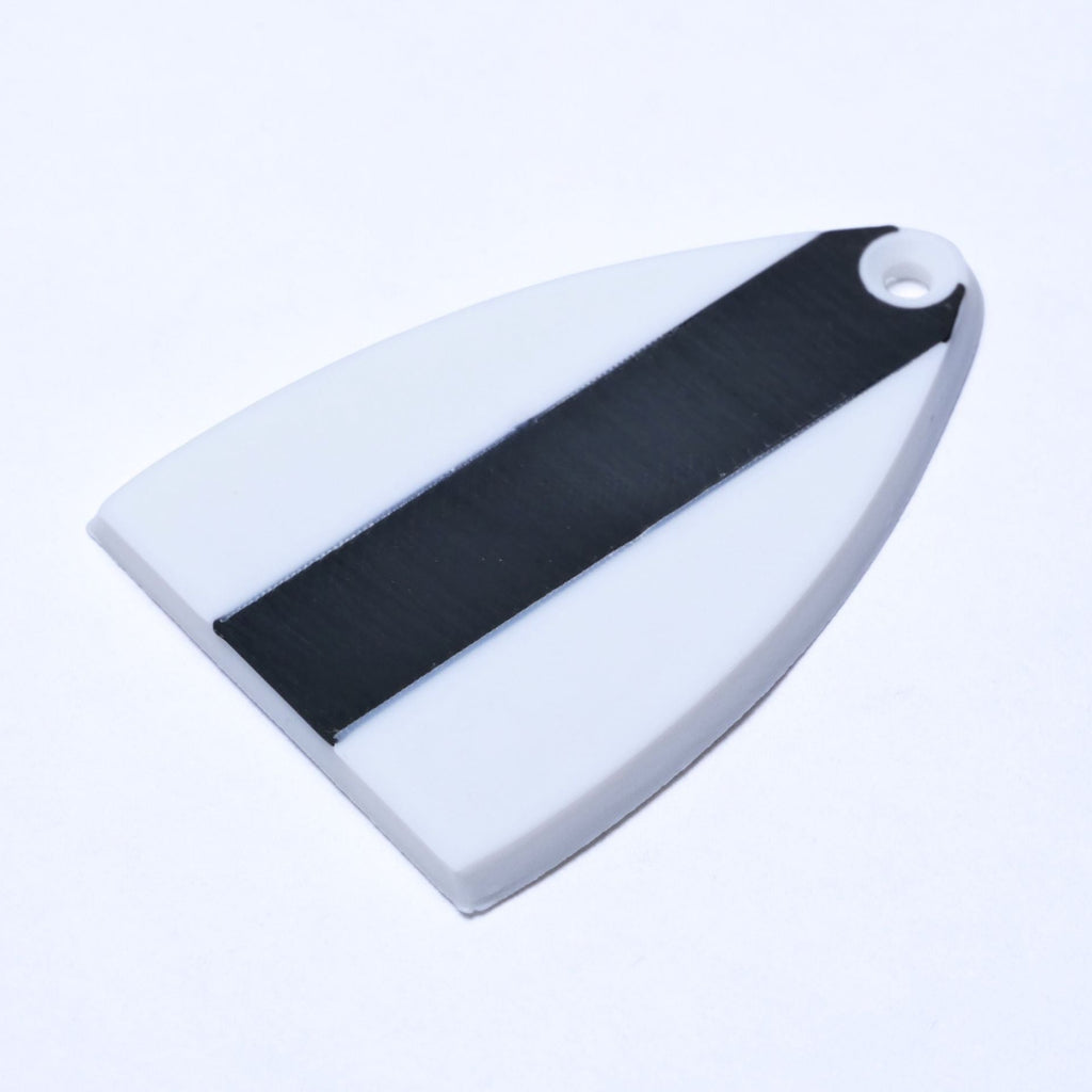 Custom PRS SE Truss Rod Cover – Racing Stripe White & Black - Ploutone