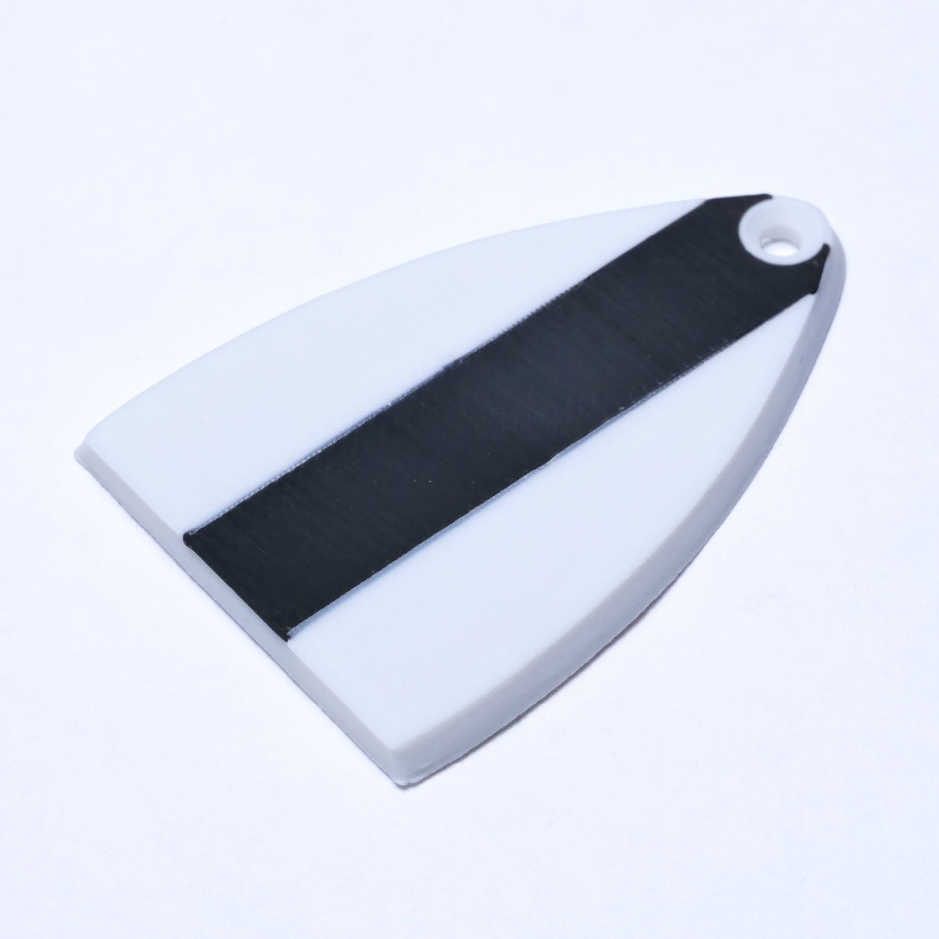 Custom PRS SE Truss Rod Cover – Racing Stripe White & Black - Ploutone
