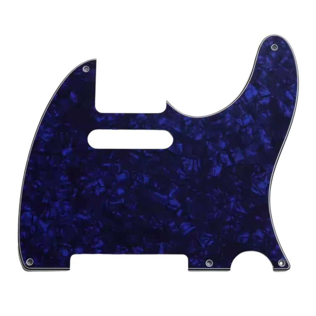 5-Hole Telecaster Pickguard - 4-Ply Blue Pearl SS Telecaster Pickguards from Ploutone