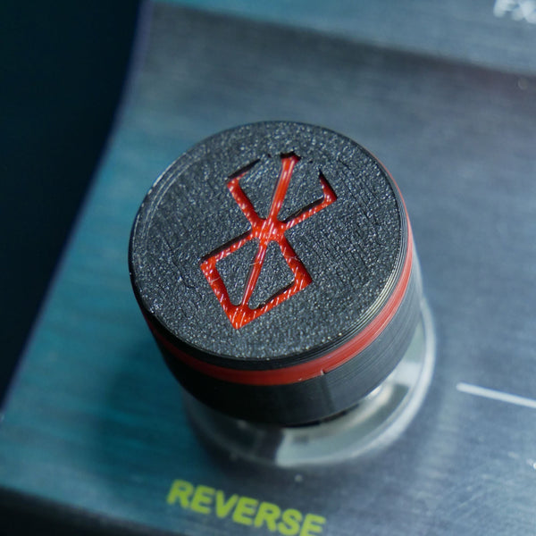 Opus Guitar Pedal Footswitch Topper - Red and Black Berserker Knobs from Ploutone