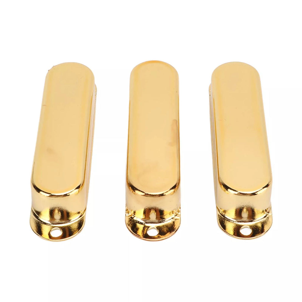 Stratocaster Metal Single Coil Pickup Covers (No Holes) - Gold 3 Pcs - Ploutone