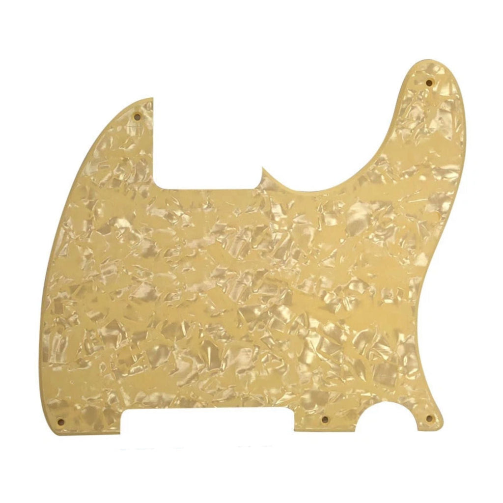 Esquire Pickguard (8-Hole) Telecaster Pickguard Blank - 20+ Colors 2-Ply Cream Pearl - Ploutone