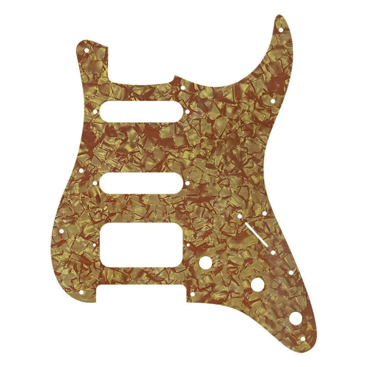 Fender Stratocaster HSS Pickguard (Open Humbucker) - 4-Ply Bronze Pearl Pickguards from Ploutone