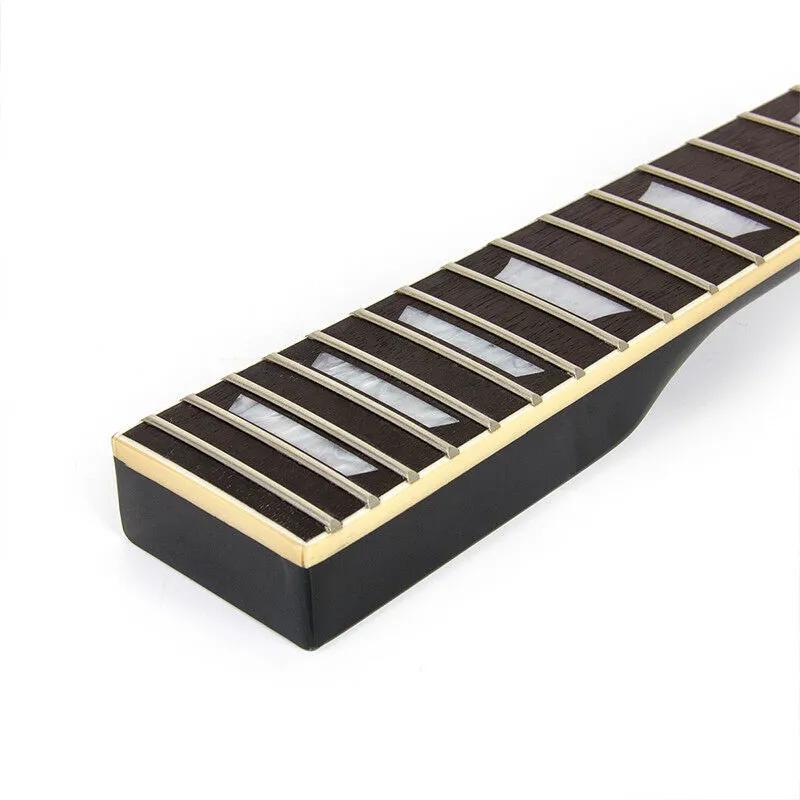 Black Gloss Les Paul-Style Guitar Neck, 22 Fret, Maple & Rosewood Fretboard - Ploutone