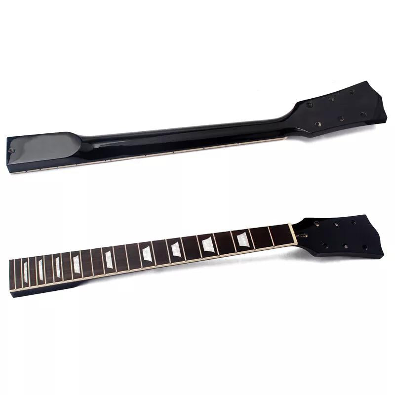 Black Gloss Les Paul-Style Guitar Neck, 22 Fret, Maple & Rosewood Fretboard - Ploutone