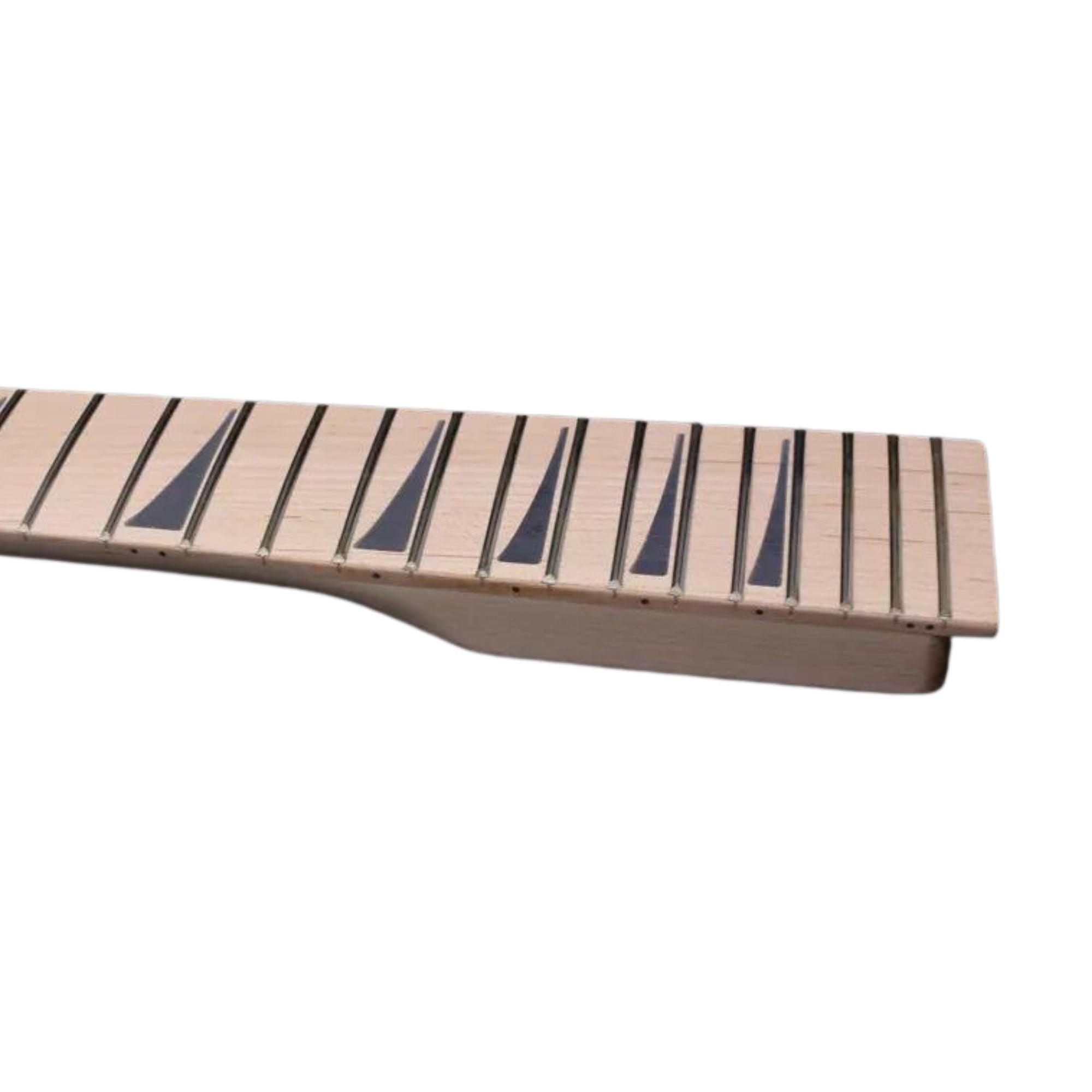 24 Fret Reverse Headstock Guitar Neck – All Maple, 25.5" Scale, Modern C Profile, 56mm Bolt-On Heel, Unfinished - Ploutone