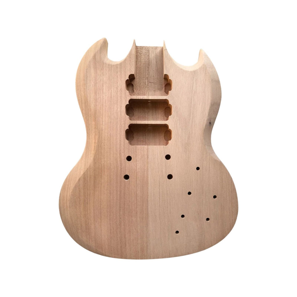 Unfinished SG-Style Guitar Body DIY, Mahogany, HHH Routing Guitar Fittings & Parts from Ploutone