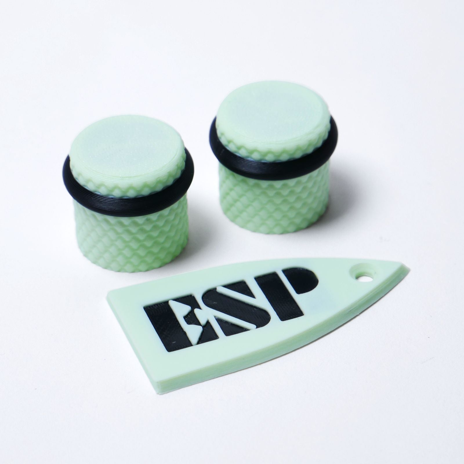 ESP Truss Rod Cover for ESP & LTD & Matching Knobs Set - Seafoam Green & Black - Ploutone