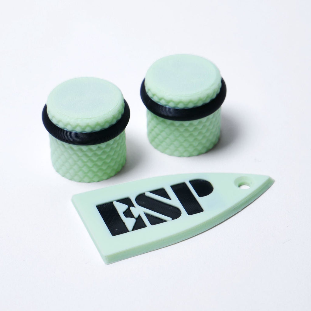 ESP Truss Rod Cover for ESP & LTD & Matching Knobs Set - Black & Turquoise truss rod covers from Ploutone