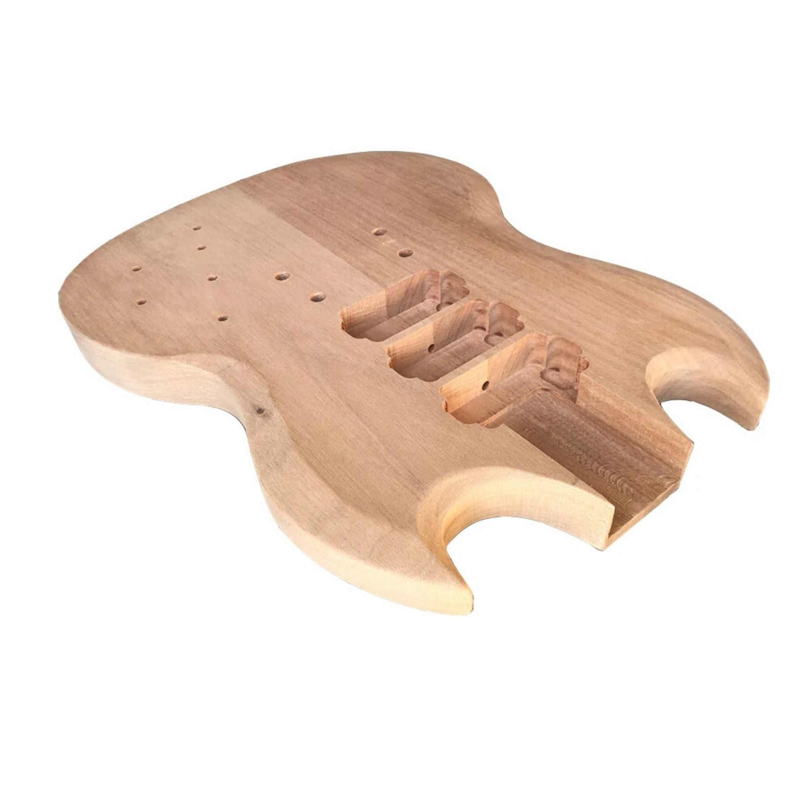 Unfinished SG-Style Guitar Body DIY, Mahogany, HHH Routing - Ploutone