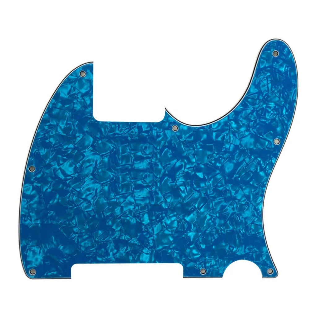 Esquire Pickguard (8-Hole) Telecaster Pickguard Blank - 20+ Colors 4-Ply Blue Pearl - Ploutone