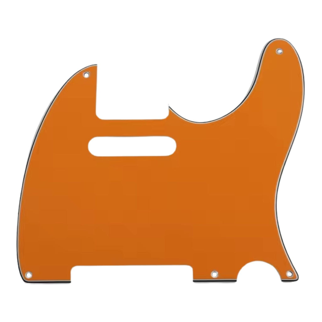 5-Hole ’52 Telecaster Pickguard for Fender Tele - 30+ Colors 3-Ply Orange - Ploutone