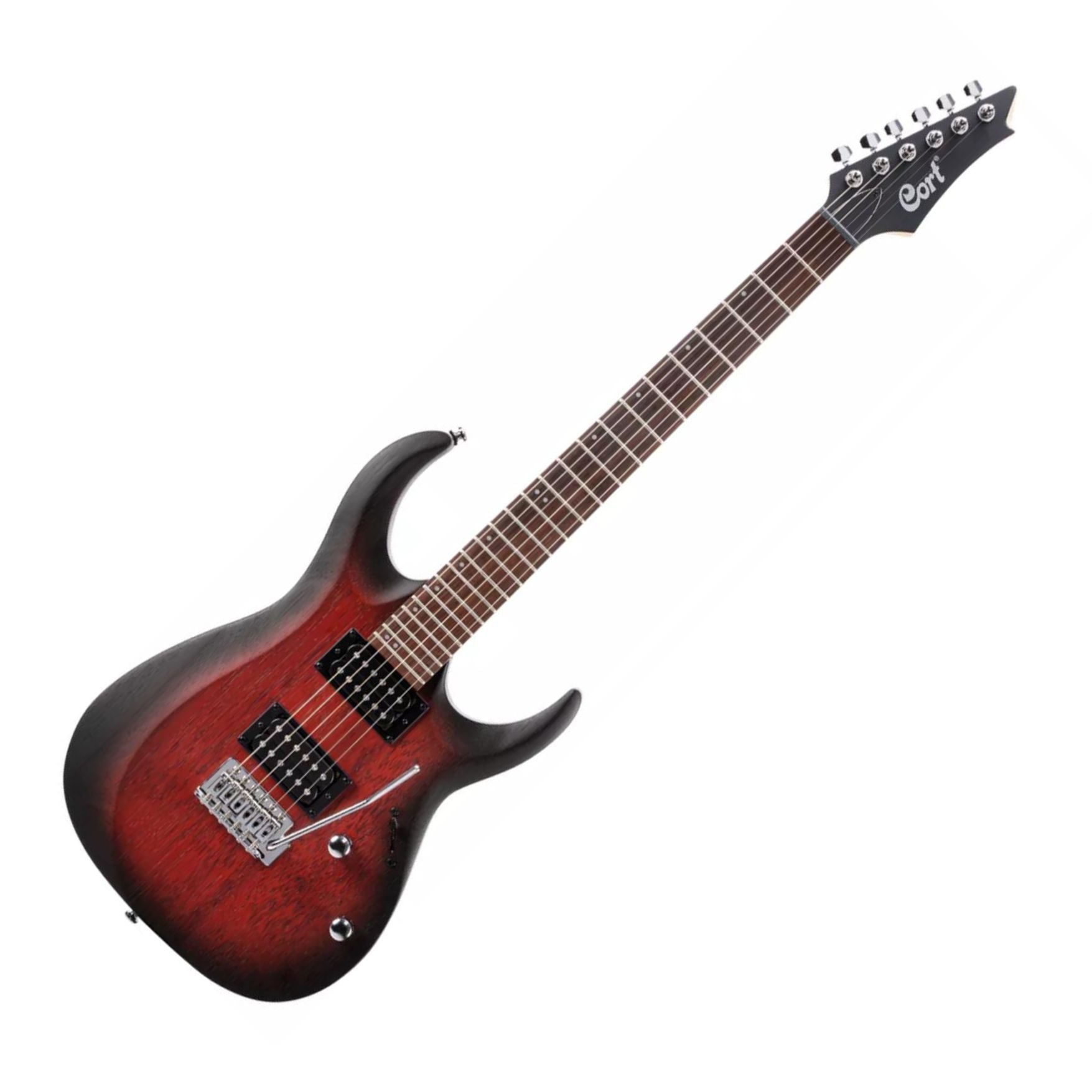 Cort X100OPBB Electric Guitar - Open Pore Black Cherry Burst - Ploutone