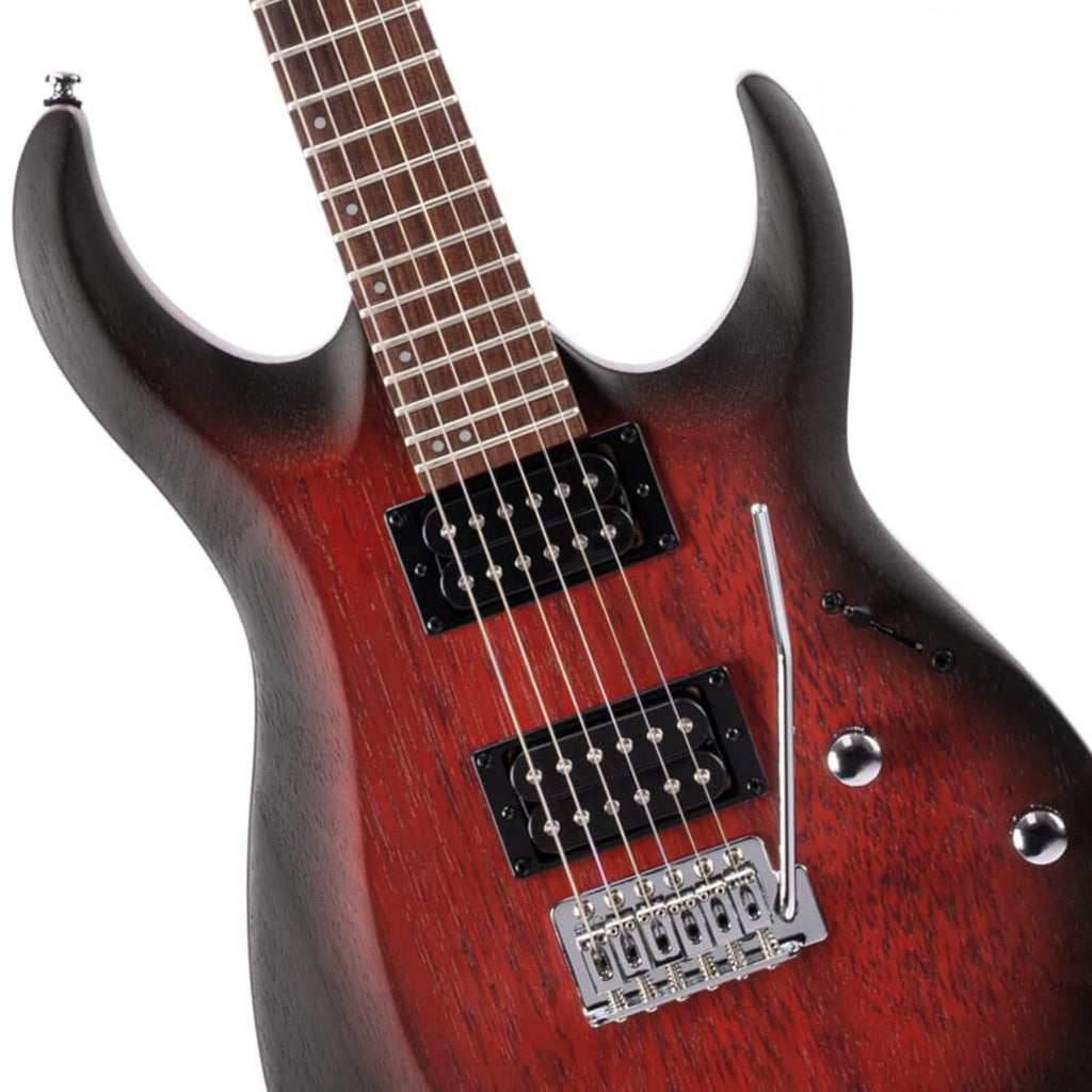 Cort X100OPBB Electric Guitar - Open Pore Black Cherry Burst - Ploutone