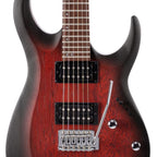 Cort X100OPBB Electric Guitar - Open Pore Black Cherry Burst - Ploutone