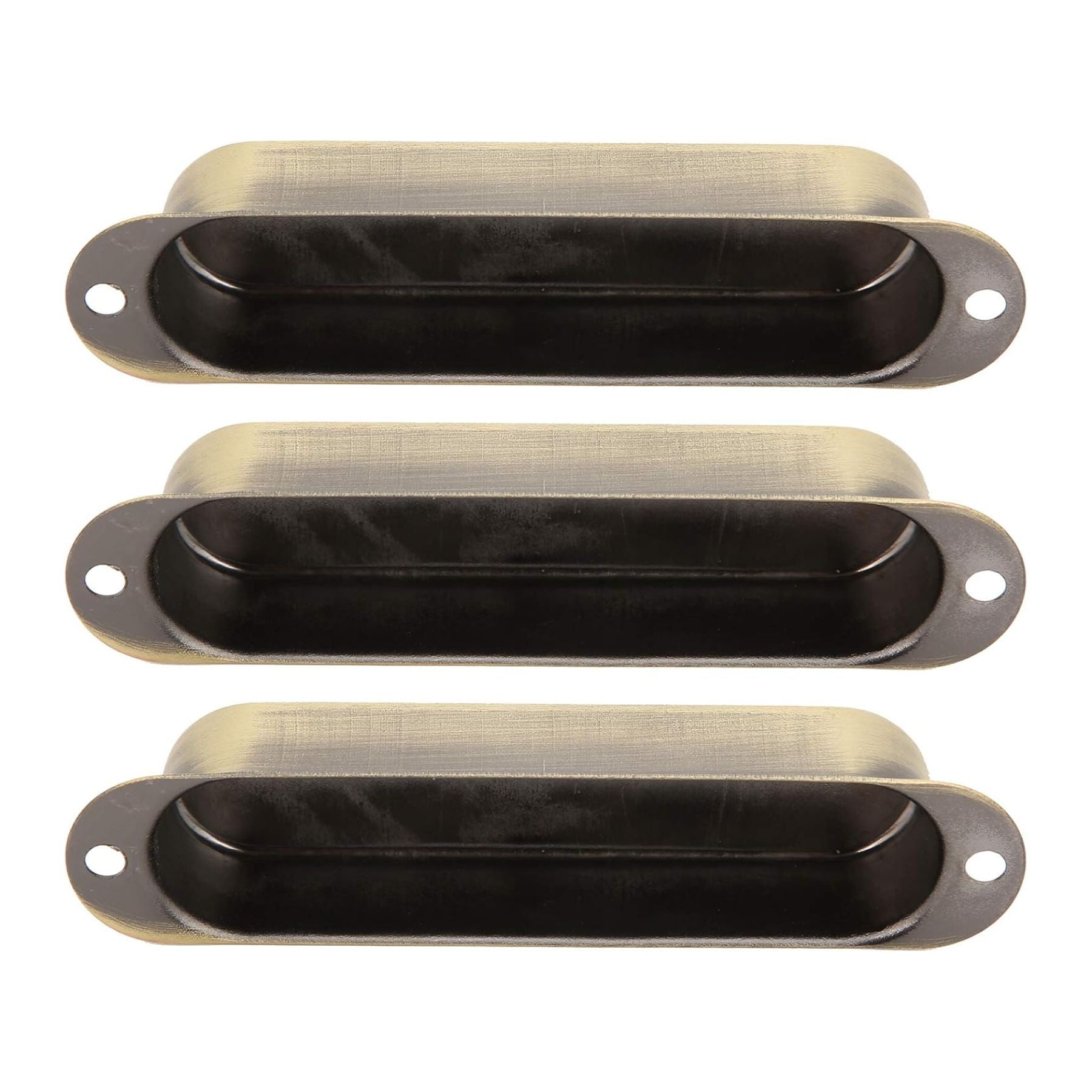 Stratocaster Metal Single Coil Pickup Covers (No Holes) - Bronze 3 Pcs - Ploutone