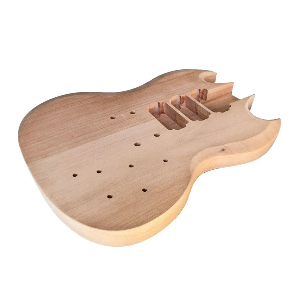 Unfinished SG-Style Guitar Body DIY, Mahogany, HHH Routing - Ploutone