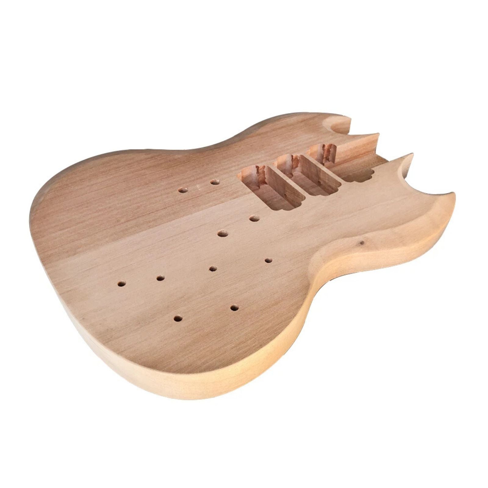 Unfinished SG-Style Guitar Body DIY, Mahogany, HHH Routing - Ploutone