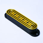 Custom Single Coil Strat Pickup Covers (No Holes) Set of 3 - Black/ Gold Deco - Ploutone