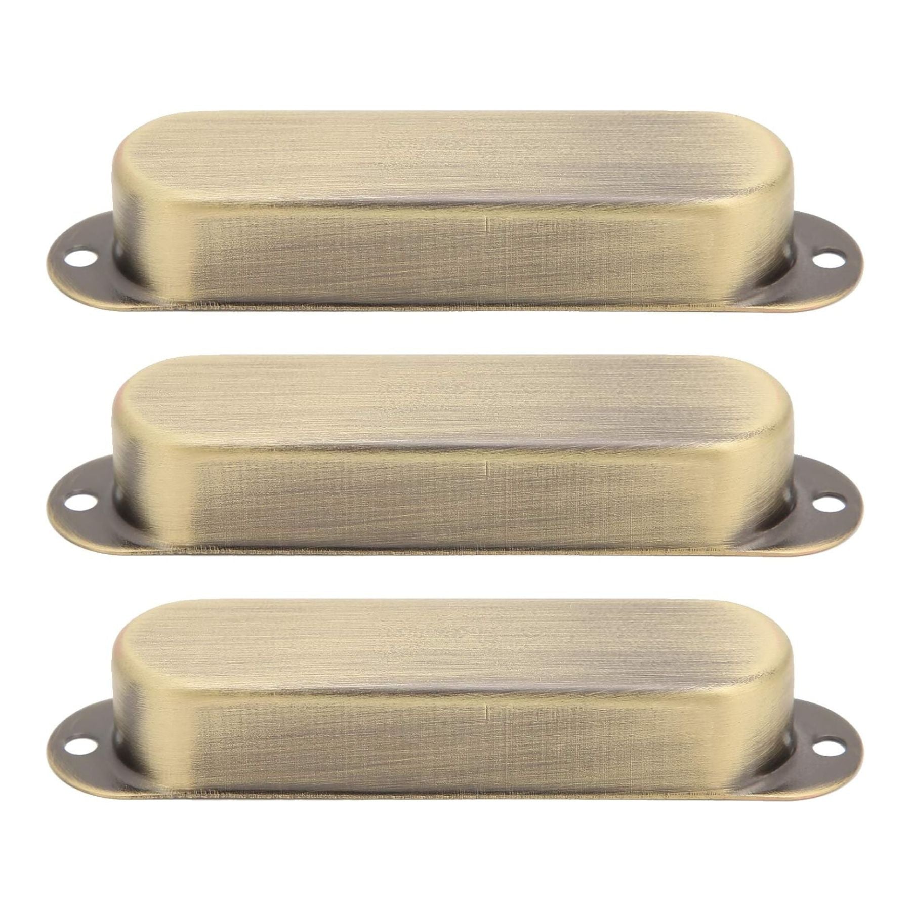 Stratocaster Metal Single Coil Pickup Covers (No Holes) - Bronze 3 Pcs - Ploutone