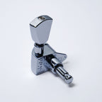 Locking Tuners 3+3 Keystone (Chrome) – 21:1 Ratio – 90° Screw Mount – Fits 10mm (25/64") Holes Tuning Machine Heads from Ploutone