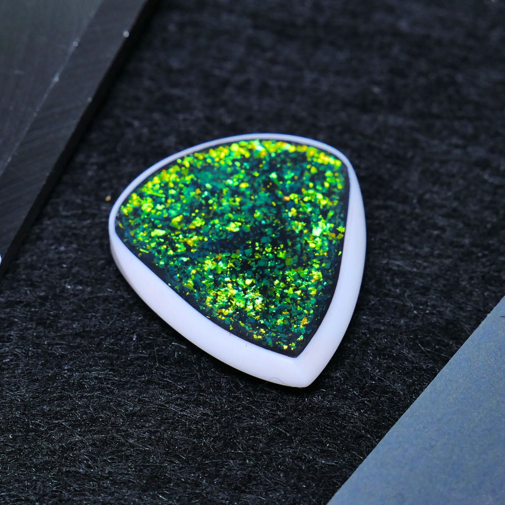 Opus Skalm VALKORE™ Hybrid Series Handmade Guitar Pick - Rainforest Green Flake Guitar Picks from Ploutone