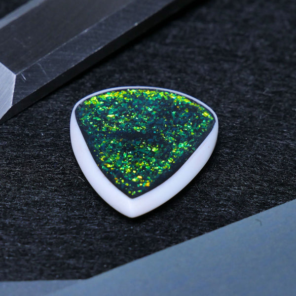 Opus Skalm VALKORE™ Hybrid Series Handmade Guitar Pick - Rainforest Green Flake Guitar Picks from Ploutone