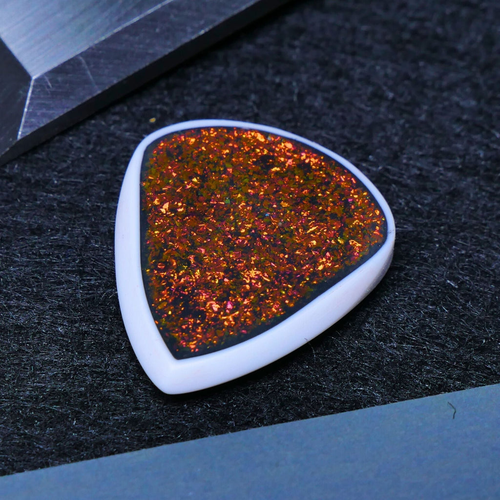 Opus Skalm VALKORE™ Hybrid Series Handmade Guitar Pick - Flame Orange Flake - Ploutone