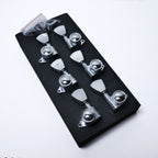 Locking Tuners 3+3 Keystone (Chrome) – 21:1 Ratio – 90° Screw Mount – Fits 10mm (25/64") Holes Tuning Machine Heads from Ploutone