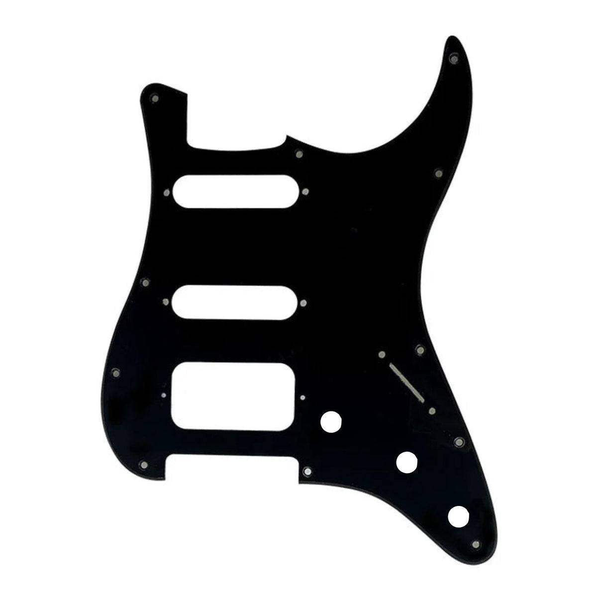 Fender Stratocaster HSS Pickguard (Open Humbucker) - 1-Ply Black Pickguards from Ploutone
