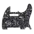 5-Hole Telecaster Pickguard - 4-Ply Black & White Shell - Ploutone