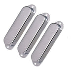 Stratocaster Metal Single Coil Pickup Covers (No Holes) - Chrome 3 Pcs - Ploutone