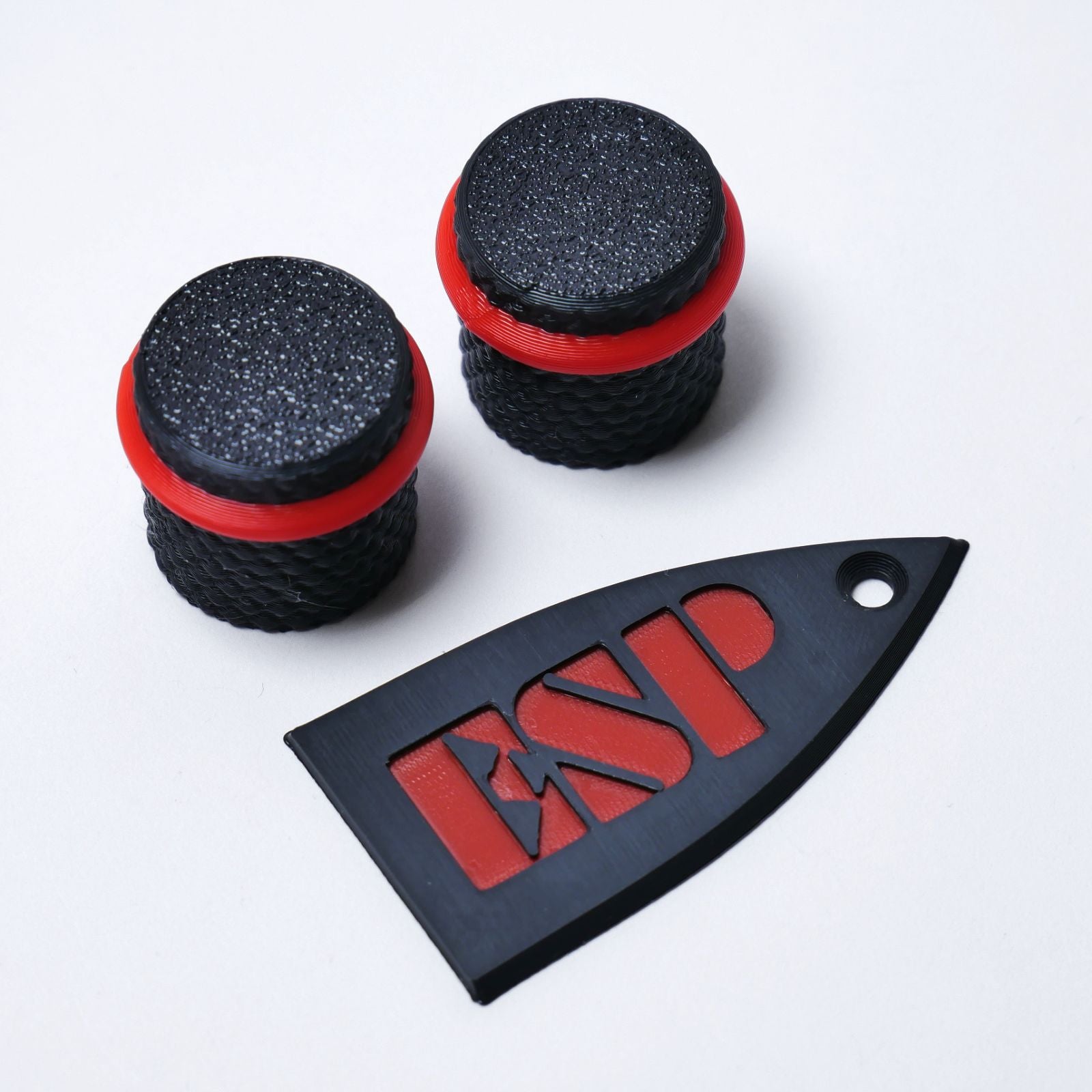 ESP Truss Rod Cover for ESP & LTD & Matching Knobs Set - Black & Red - Ploutone