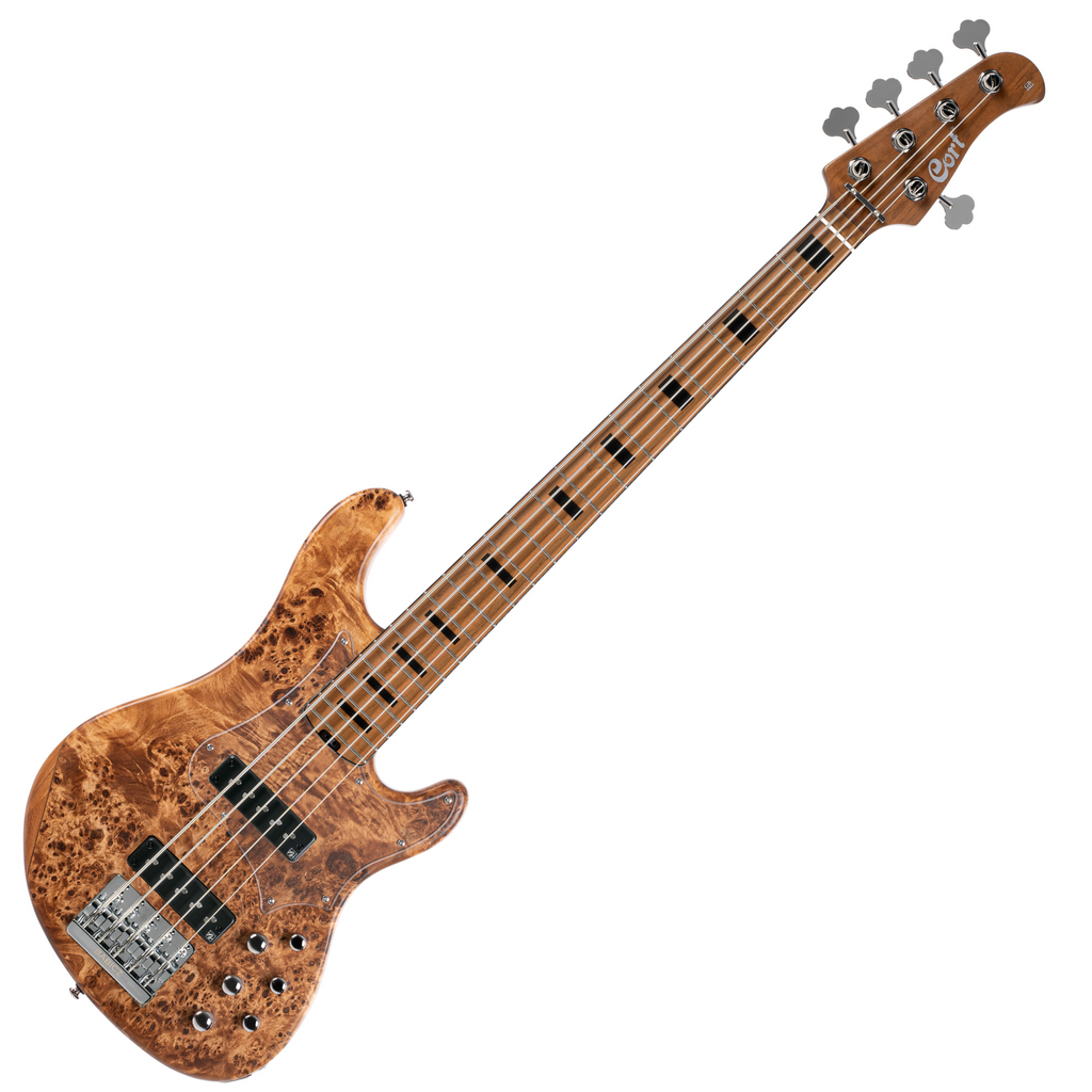Cort GB Series Modern 5 String Bass Guitar Open Pore Ploutone
