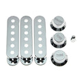 Stratocaster Pickup Covers, Knobs, & Switch Tip Set - Chrome - Ploutone
