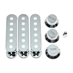 Stratocaster Pickup Covers, Knobs, & Switch Tip Set - Chrome - Ploutone