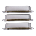 Stratocaster Metal Single Coil Pickup Covers (No Holes) - Chrome 3 Pcs - Ploutone