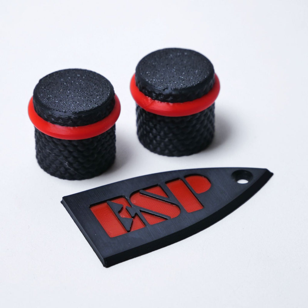 ESP Truss Rod Cover for ESP & LTD & Matching Knobs Set - Black & Red truss rod covers from Ploutone