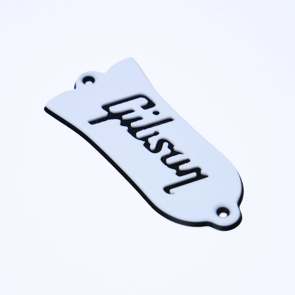 Custom Gibson Les Paul Truss Rod Cover - Gibson Logo (White & Black) - Ploutone