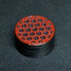 Opus Guitar Pedal Footswitch Topper (Set of 2) - Black and Red Honeycomb - Ploutone