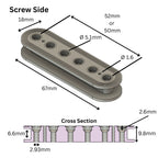 Custom ABS Humbucker Pickup Bobbins, Deco Style, 50mm/52mm Pole Spacing - Slug Side, Screw Side & Sets - Ploutone