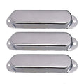 Stratocaster Metal Single Coil Pickup Covers (No Holes) - Chrome 3 Pcs - Ploutone