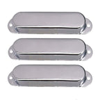 Stratocaster Metal Single Coil Pickup Covers (No Holes) - Chrome 3 Pcs - Ploutone