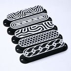 Custom Single Coil Strat Pickup Covers (No Holes) Set of 3 - Black/ White - Ploutone