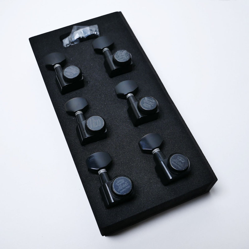Wilkinson Locking Tuners 6-In-Line Right-Handed (Chrome) – 19:1 Ratio – Fits 10mm (25/64") Holes Tuning Machine Heads from Ploutone