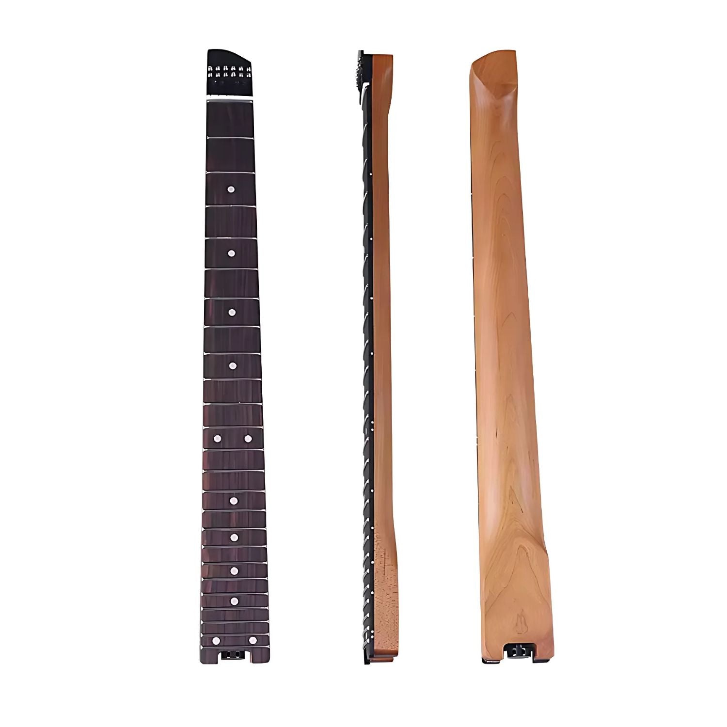 Headless Guitar Neck with Hardware - Roasted Maple & Rosewood - Ploutone
