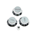 Stratocaster Pickup Covers, Knobs, & Switch Tip Set - Chrome - Ploutone