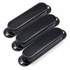 Stratocaster Metal Single Coil Pickup Covers (No Holes) - Black 3 Pcs - Ploutone