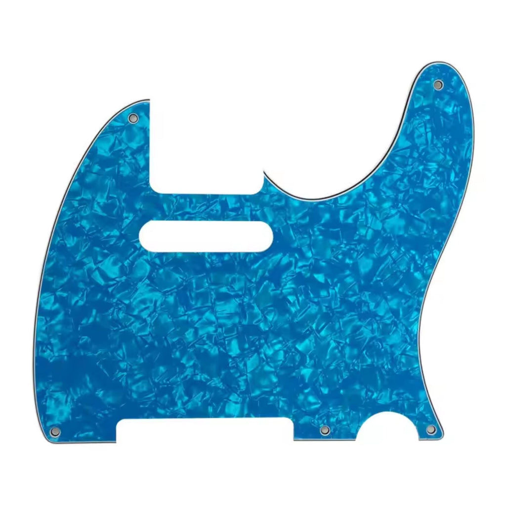 5-Hole Telecaster Pickguard - 4-Ply Light Blue Pearl SS Telecaster Pickguards from Ploutone