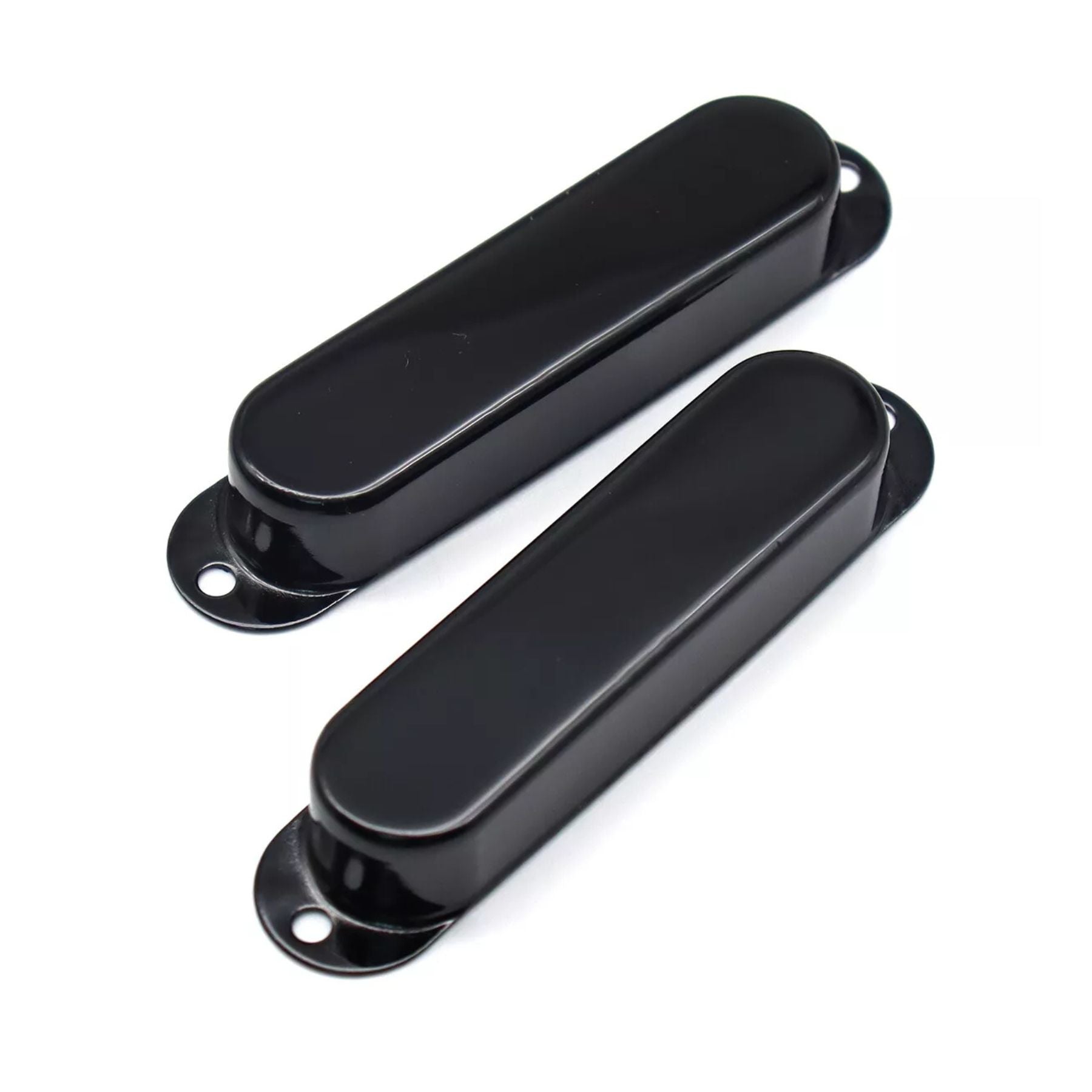 Stratocaster Metal Single Coil Pickup Covers (No Holes) - Black 3 Pcs - Ploutone